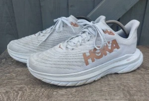 Hoka Mach 5 Men's Running Trainers Shoes White Gold UK 8.5 Plantar Fasciitis  - Picture 1 of 13