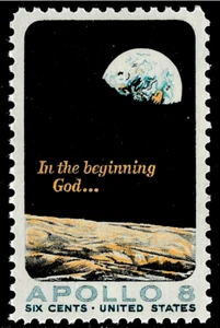 1969 APOLLO 8 MISSION COMMEMORATIVE STAMP ~ # 1371 NASA Moon 6c Stamp NEW - Picture 1 of 1