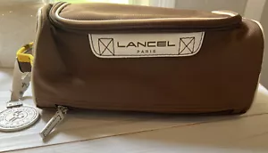 Lancel Paris Canvas Toiletry Dopp Bag Travel 11” x 6” x 5” Roland Garros 3 Zips - Picture 1 of 5