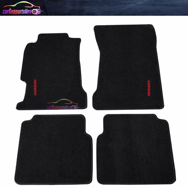 Alfombrillas antideslizantes de nailon negras para Honda Accord 94-97 con deportivas rojas Foto 1 de 1