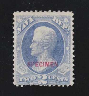 US O36S 2c Navy Department Specimen Official Unused Fine NGAI SCV $75 - Image 1 of 2