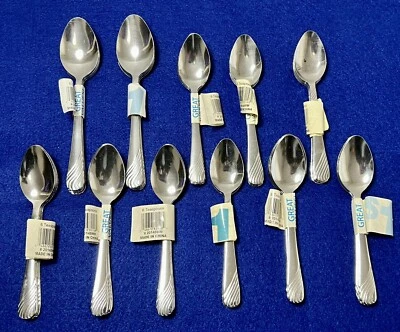 Steam Pattern Stainless China Flatware Soup Spoon x12 Teaspoons x54 Unused - Image 1 of 4