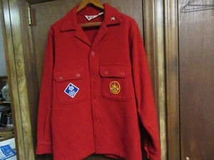 Red Wool Jacket BSA Size 42 with OA Jacket Patch, US/Scout pin & Insignia   A510 - Picture 1 of 2