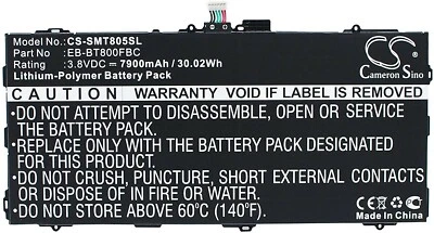 Сменный аккумулятор EB-BT800FBC (7900 мАч / 30,02 Втч) для SAMSUNG Galaxy Tab S10.5 - Изображение 1 из 3