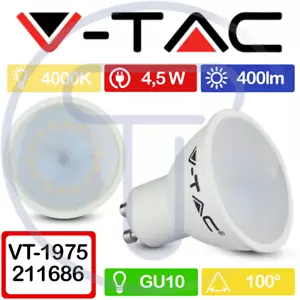 V-TAC VT-1975 211686 LED-Spot GU10 4,5W 100° cover satin 4000K - Picture 1 of 10