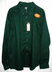 Lee Wrinkle Resist Langarmshirt Neu mit Etikett Herren XL Jägergrün - Bild 1 von 2