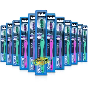 12x Oral B Allrounder Black Manual Toothbrush Active Cups Medium Bristles  - Picture 1 of 1