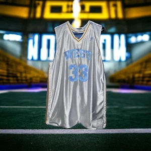 Nike Jersey Men Large +2 Blue White Reversible West Supreme Court Basketball #33 - Picture 1 of 13