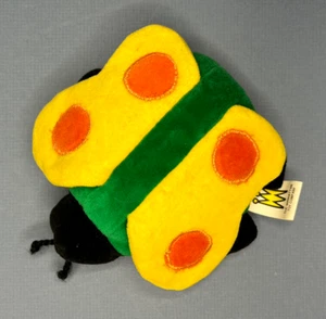 The Manhattan Toy Co. Butterfly Bug Beanbag VTG Plush Toy Green w/ yellow wings - Picture 1 of 7