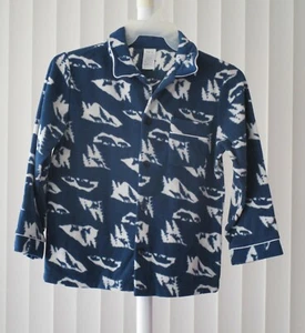 Boy's Fleece Pajama Top Sleep Top Long Sleeve Button Front New Size 10 - Picture 1 of 2