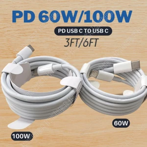 60W/100W USB C To USB C Cable Fast Charger For iPhone 15/16/Samsung/Macbook Lot - Picture 1 of 13