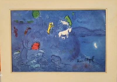 Litografía a color vintage Marc Chagall Le Printemps de Daphnis Et Chloe FIRMADA Foto 1 de 4