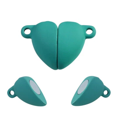 10 Sets Alloy Heart Magnetic Clasps Findings DIY Jewelry Making Crafts 16x10mm - Image 1 of 4