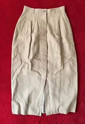Liz Claiborne Collection Women's High Rise Side Pocket Button Down Tan Skirt 4 - Image 1 of 4