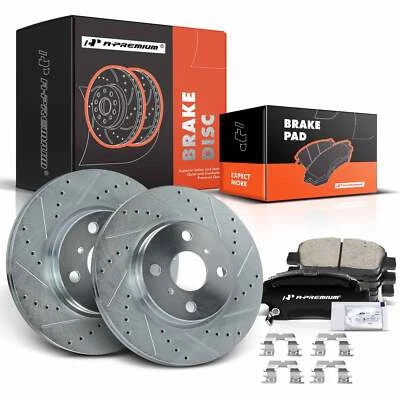 Rotor de freno delantero perforado A-Premium y pastilla de freno para Scion xA xB 2004-2006 1,5 L Foto 1 de 4