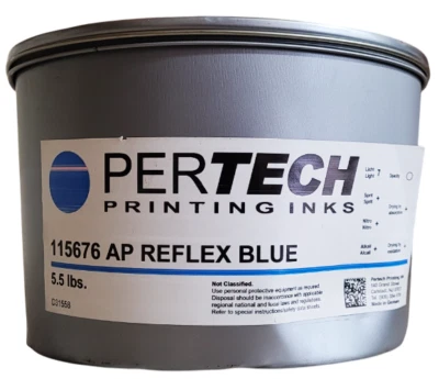 PerTech AP Reflex Blue 115676 5.5lbs Printing Ink With Dented Tin - Image 1 of 2