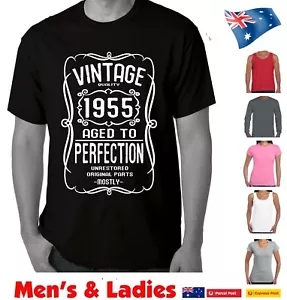 70th Birthday tshirt born 1955 tshirts Funny T-Shirts Vintage Present gift tee - Picture 1 of 33