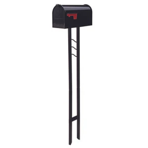 Mailbox Gibraltar es -To-Go Classic Galvanized Steel Post Mount Black Powder Coa - Picture 1 of 8