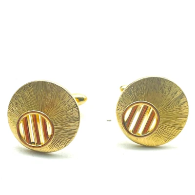 Camisa de Vestir Clásica SWANK Círculo Gemelos Recortado Rejilla Tono Dorado Foto 1 de 4