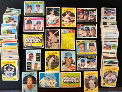 Lote de tarjetas de béisbol vintage de 185 - años 50 - años 60 - en muy buen estado - todas las fotos - D210 Foto 1 de 4