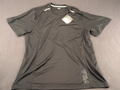 Men's FILA Dry Fit Shirt Size 3XL Black Gray Fitness Workout Short Sleeve - Image 1 of 4