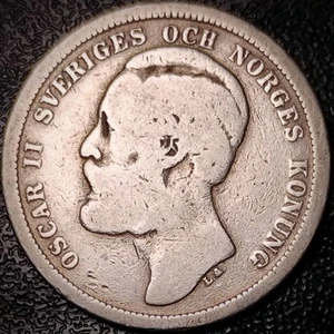 Svezia 1887 - 1 corona - argento .800 KM#747 - Foto 1 di 2