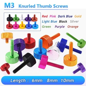 Knurled Thumb Screws M3x6~10 Aluminum Alloy DIY Hand Tighten Grip Knob Bolts - Picture 1 of 19