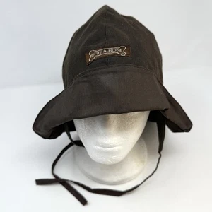 Driza-Bone Mens Size Medium Brown Waxed Oilcloth Sou'wester Waterproof Hat - Picture 1 of 12