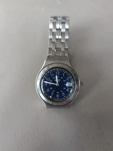 Swatch Watch Happy Joe Irony Stainless Steel 37mm Swiss Quartz Unisex Date EUC - Picture 1 of 12
