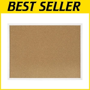 Durable 23x15.7 Inch Cork Bulletin Board with White Frame for Stylish Spaces - Picture 1 of 9