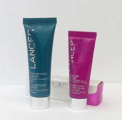 Lancer Exfoliating sample kit: Skin polish(0.5 oz) & Caviar Lime Acid Peel(0.25) - Image 1 of 3