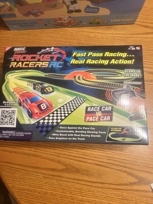 Magic Tracks Rocket Racers Race vs Pace Car , Glow In The Dark NOS - Image 1 of 4