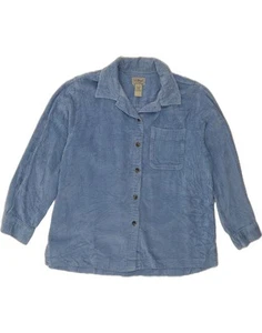 L.L.BEAN Womens Corduroy Shirt UK 14 Medium Blue Cotton AD09 - Picture 1 of 3