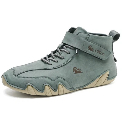 Zapatos deportivos impermeables cómodos informales de cuero para hombre al aire libre zapatos al tobillo Foto 1 de 4