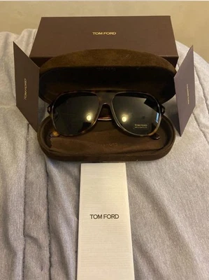 GAFAS DE SOL AUTÉNTICAS TOM FORD TF 934 52V HAYES AVIATOR HAVANA CON LENTES AZULES 59-14 Foto 1 de 2