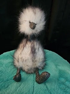 Jellycat Dazzle Pompom Black White Glitter Ostrich Plush Toy - Picture 1 of 4