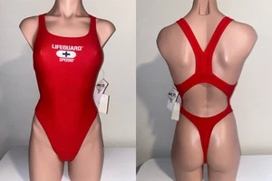 Modified Speedo Baywatch Lifeguard One Piece Thong Swimsuit Size 30 - Picture 1 of 5