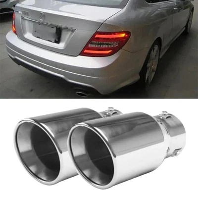 2X Car Exhaust Pipe Tip Rear Tail Throat Muffler For Mercedes-Benz C180 - Изображение 1 из 4