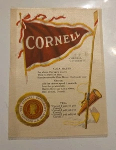 1910s S23 tobacco silk CORNELL UNIVERSITY Rowing Crewe MASCOT cheer silk - Picture 1 of 1