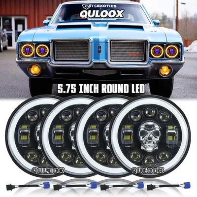 For Oldsmobile 442 98 F85 Cutlass 4pcs 5.75 inch LED Headlight Hi/Lo Beam DRL Foto 1 de 4