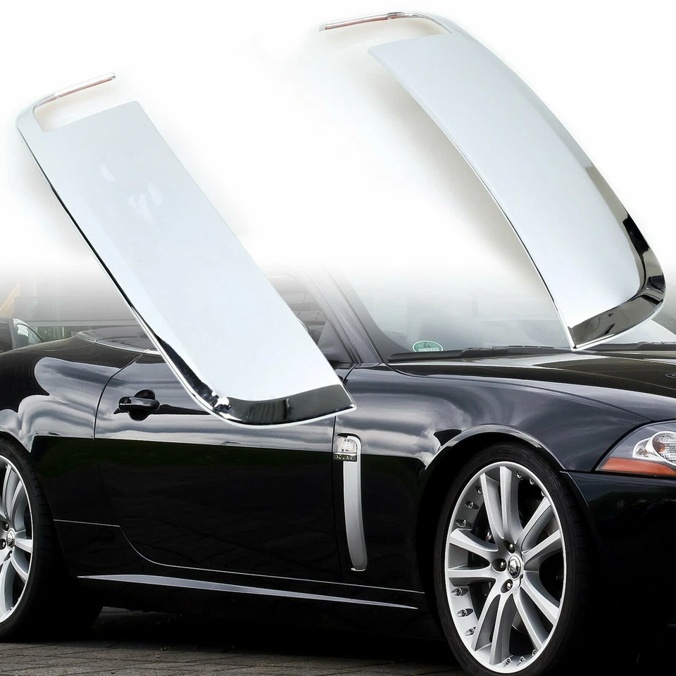 Cubiertas de ventilación de tiburón para guardabarros laterales cromadas para Jaguar XK XKR X150 Foto 1 de 3
