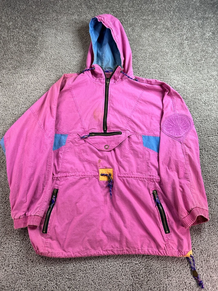 VINTAGE Helly Hansen Jacket Women's XL Pink Ski Parka Colorblock Pullover Coat - Image 1 of 4