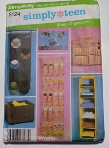 Simplicity 5124 Sewing Pattern 'Simply Teen' Room Organizers Laundry Bag UC - Picture 1 of 9