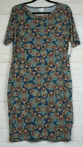 Lularoe Women's Julia Dress Blue with Multi Color Size XL NWT - Picture 1 of 3