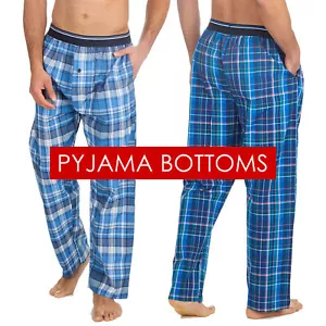 Pantalones largos para hombre Pantalones de pijama tejidos Pijama Botón Mosca Pantalones de salón S M L XL XXL - Imagen 1 de 13