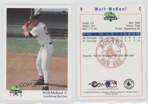 1992 Classic Best Lynchburg Red Sox Walt McKeel #9