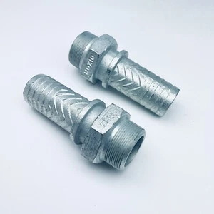 LOT OF 2 DIXON BOSS MS26 MALE STEM 2" HOSE SHANK X 2' MNPT, PLATED IRON  - Picture 1 of 3