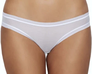 ON GOSSAMER Cotton Mesh Lace Trim White Bikini Panty NEW Womens Sz M  G1130 - Picture 1 of 6