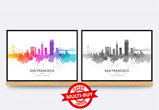 San Francisco USA Skyline Print Wall Art Travel Poster Cityscape Prints