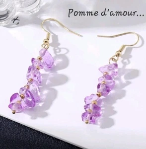 Boucle d'oreille en pierre fine et naturel, Neuf - Picture 1 of 2